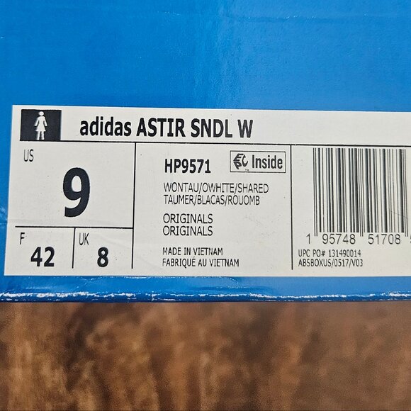 Adidas Astir Sandals Womens 9 Blue Beige Originals Straps HP9571 NWT - Picture 7 of 7